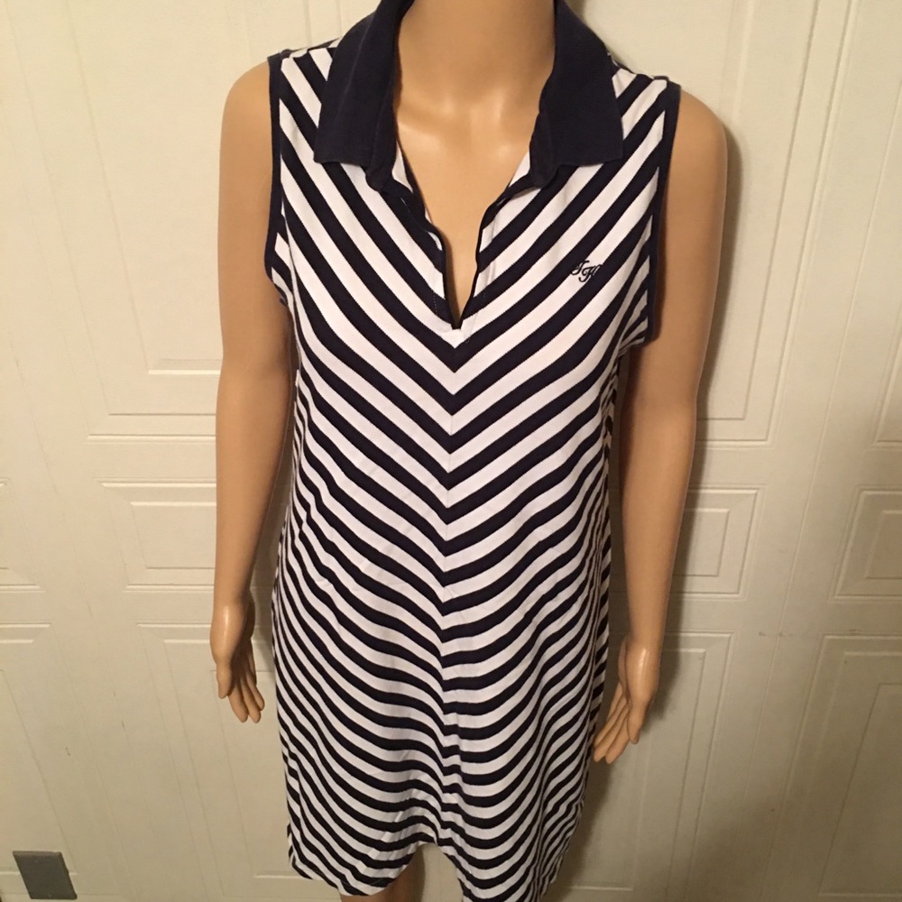 Tommy Hilfiger sleeveless collared v neck casual shift golf dress
